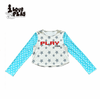 Loveplay - Y2K Long Sleeve Star Patchwork T Shirt shirt loveplay Blue S