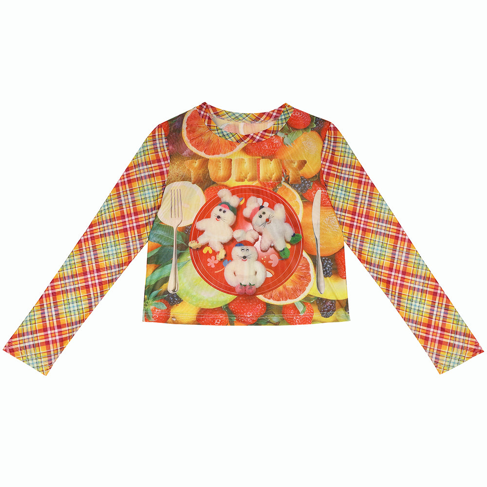 NIHON KIDS - Decora Kei Long Sleeve Top Colorful Cute