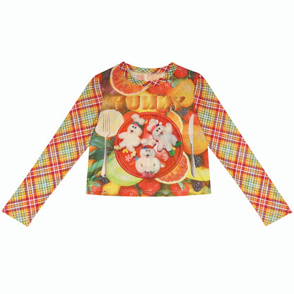 NIHON KIDS - Decora Kei Long Sleeve Top Colorful Cute