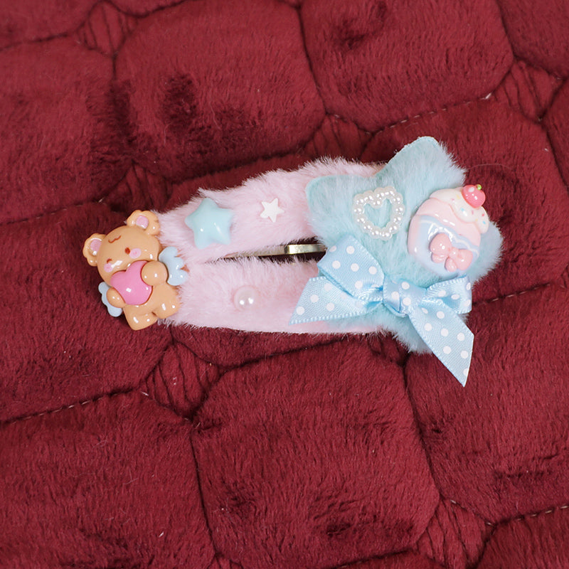 Maojiang Decora Kei Plush Star Clip hair clip maojiang Blue Star Clip - 1pc