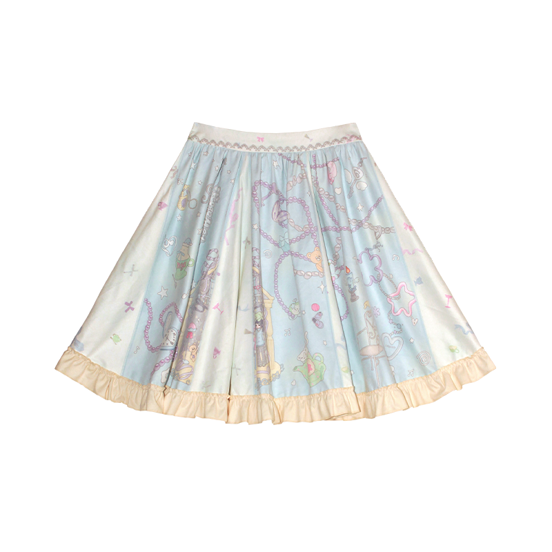 NeogoMade – Kawaii "Lily and her Dream House" Jacket Skirt Set set NeogoMade Blue Grey Skirt Only S