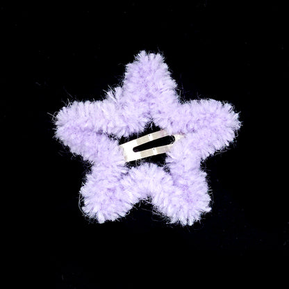 Pink Unicorn Star Hair Clip | Decora Dopamine Girl Y2K Fluffy Side Clip hair clip pink unicorn Taro Purple - 1pc Only