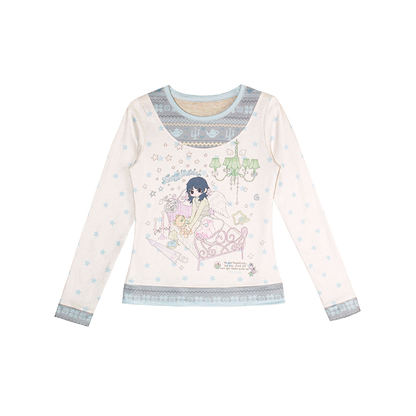 NeogoMade – Kawaii Knit Patchwork Layered Long Sleeve Tee shirt NeogoMade Grey Blue S
