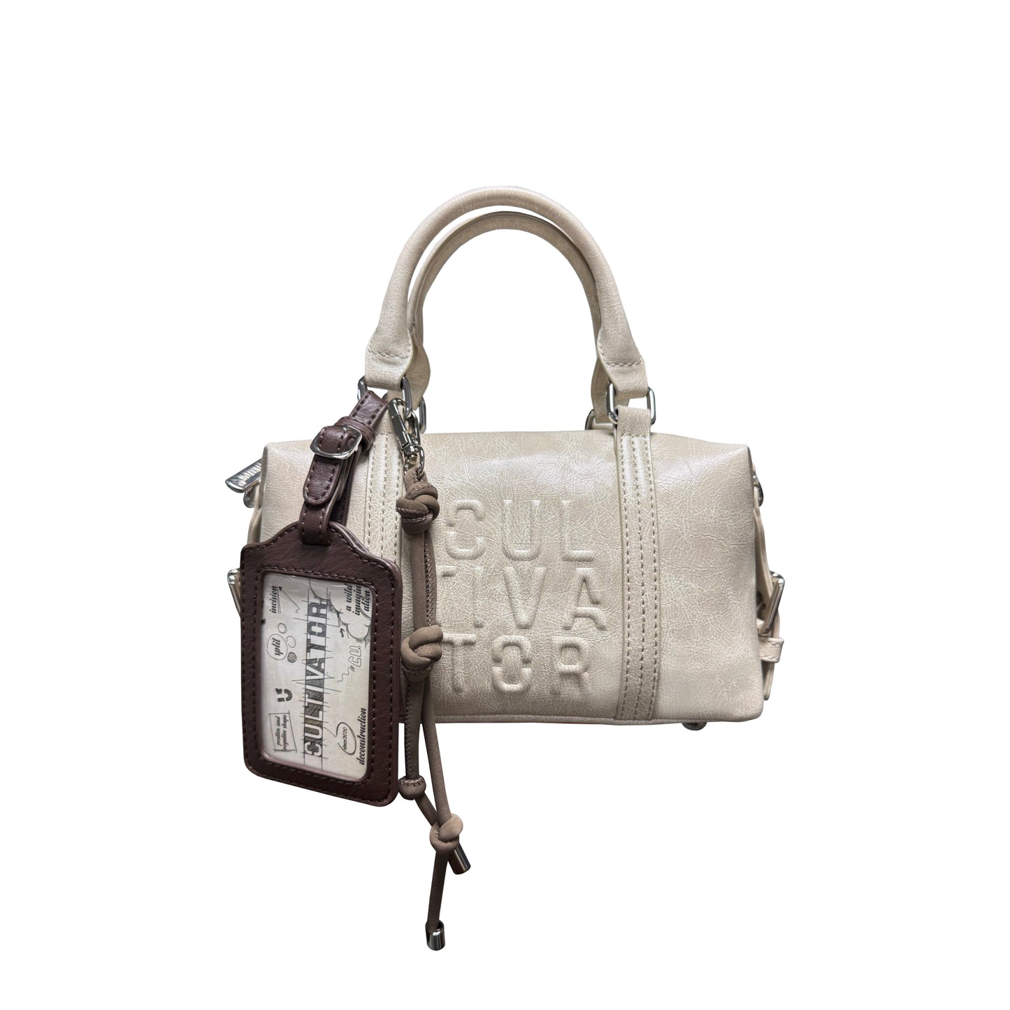 Cultivator - Vintage Colorblock Boston Shoulder Bag bag Cultivator Beige