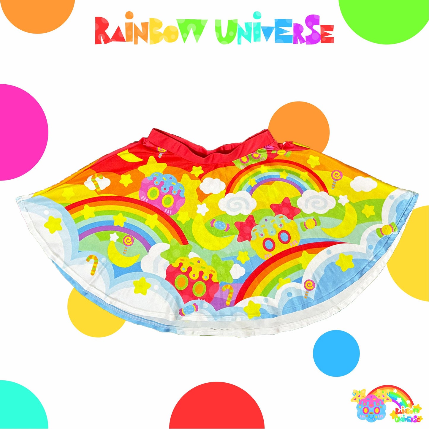 Rainbow Universe RUX - Decora Kei Shirt Skirt Socks Set set Rainbow Universe RUX Skirt Only M