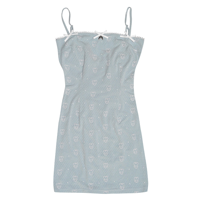Harajuku Dress Cute Bear Dress Polka Dot Print Strap Dress dress daytoday everyday institute