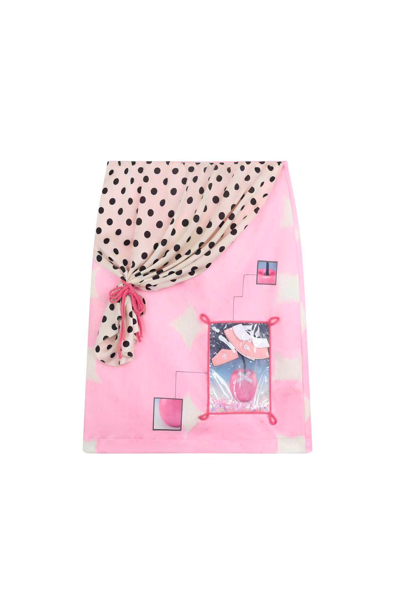 UnsocialNight - Pink Itabag Print Midi Skirt skirt UnsocialNight S