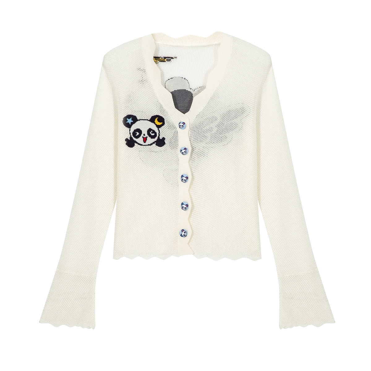 tntntutu Cute Sun Protection Cardigan | Harajuku Panda Knit Cardigan cardigan tntntutu White S