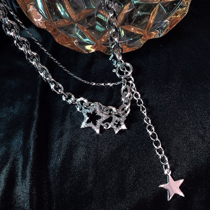 Kiwi Store - Y2K Rhinestone Star Note Necklace necklace kiwi store Star Necklace