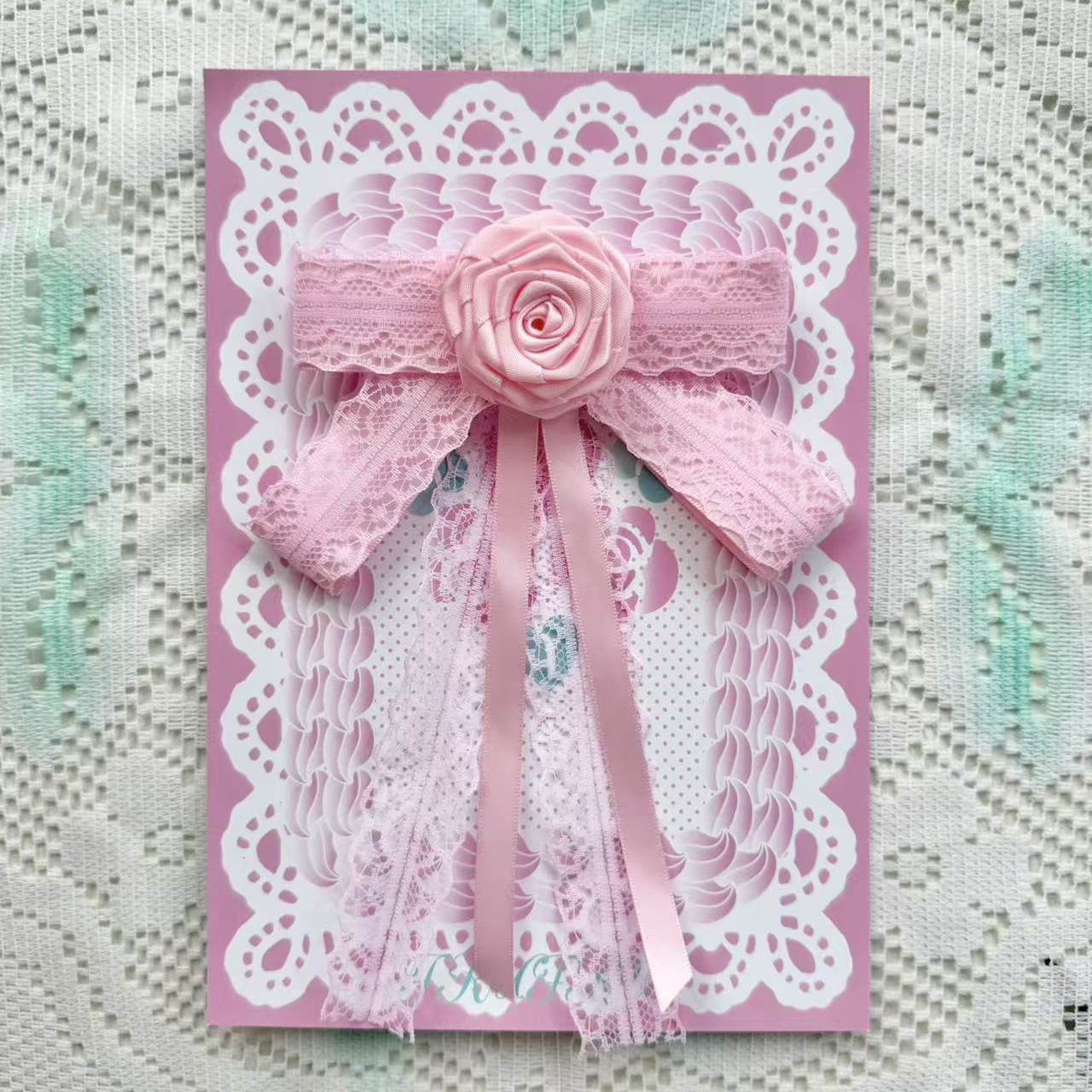 frufru - Vintage Bow Hair Clip Brooch hair clip frufru Pink