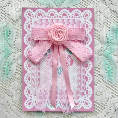 frufru - Vintage Bow Hair Clip Brooch hair clip frufru Pink