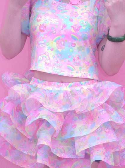 Dream Bubble Decora Outfit | Harajuku Macaron Tulle Skirt Set set Dream Bubble