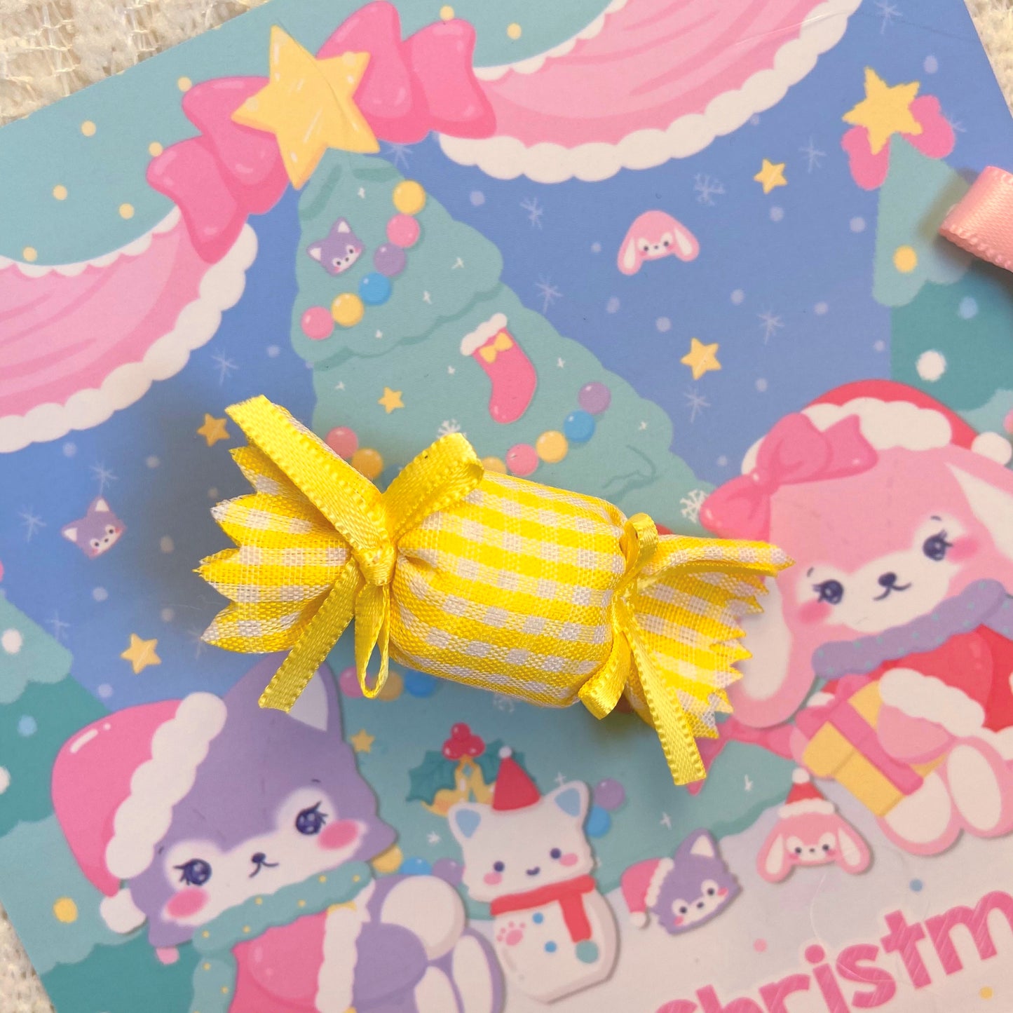 Bear Doll - Decora Kei Candy Hair Clip Brooch hair clip Bear Doll Yellow Hair Clip - 1pc