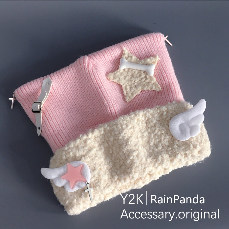Floating Dream - Kawaii Y2K Angel Wing Cat Ear Beanie hat Floating Dream Pink Hat