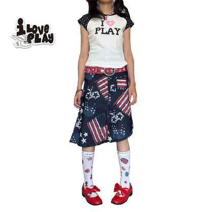 loveplay – Y2K Gem Print Mid Socks socks loveplay