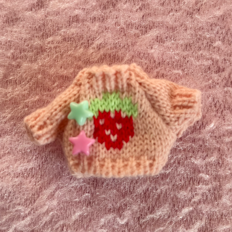frufru - Kawaii Strawberry Knit Hair Clip hair clip frufru Grapefruit Pink