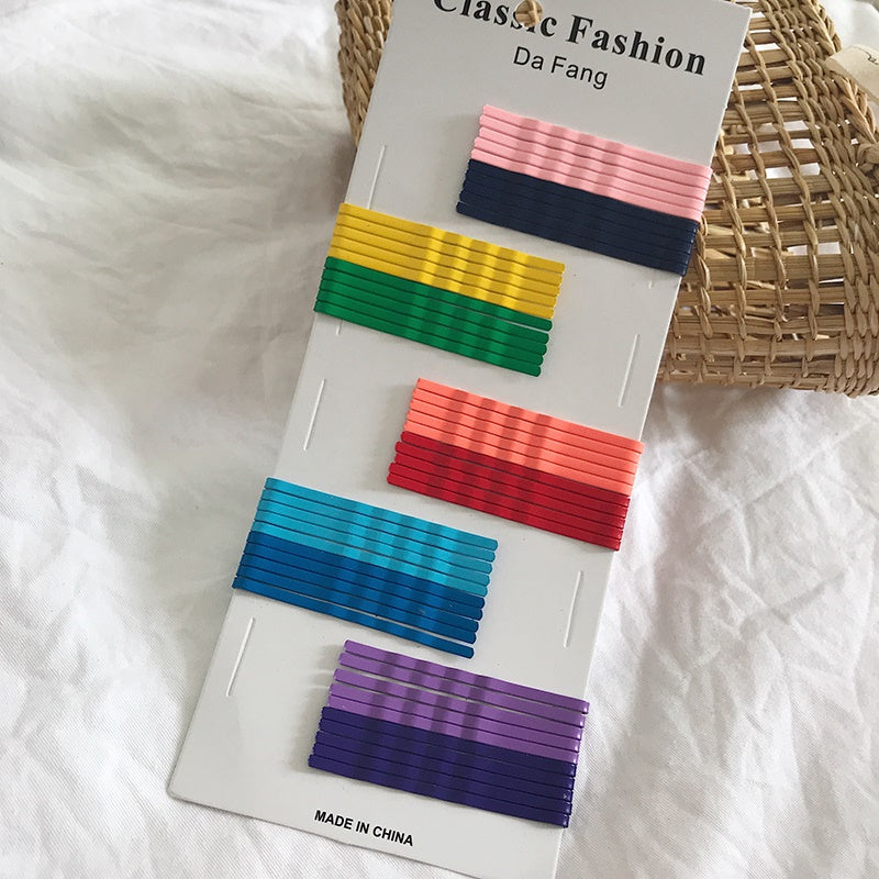 Rovedcity - Decora Kei Colorful Metal Hair Clips Set hair clip rovedcity 10 Rainbow Colors Wavy Clips - 50pcs