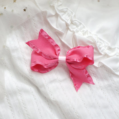 MaoJiang - Kawaii Pink Bow Hair Clip Handmade with Bell hair clip maojiang #3 - 1pc