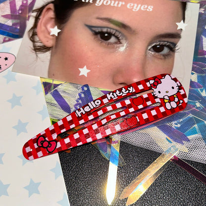 strangelab - Y2K Cute Kitty Cat Hair Clip Bang Side Barrette hair clip strangelab Red - 1pc