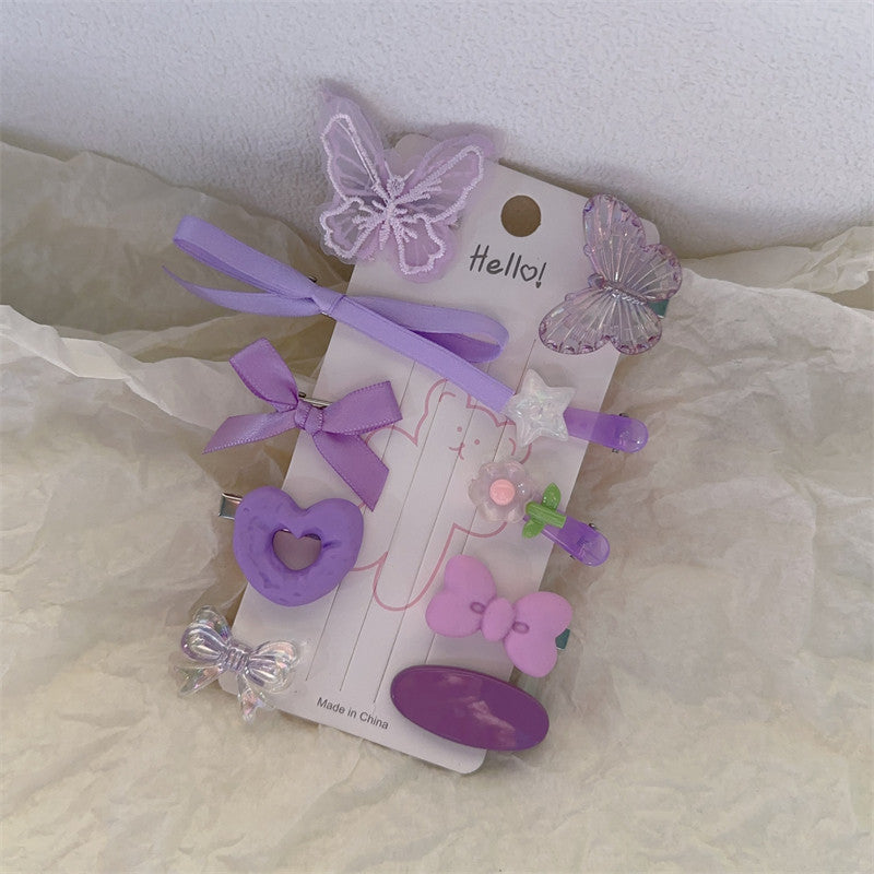 Butterfly Cute Kawaii Hair Clips Set hair clip candy Purple