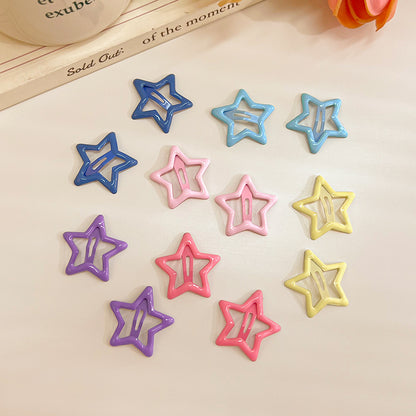 Decora Hair Clips Colorful Star Hair Accessories Bang Hair Clips hair clip Land Decora Hot Sale 12pcs
