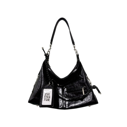 Cultivator - Vintage Hobo Shoulder Bag bag Cultivator Black