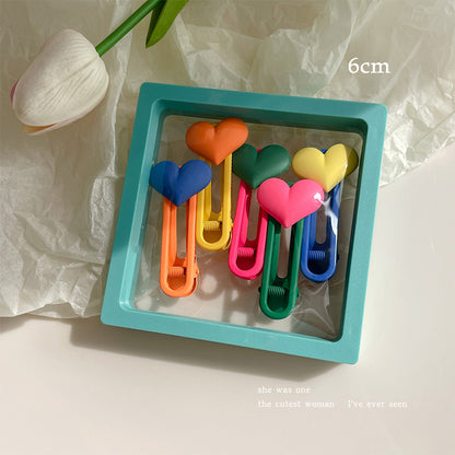 DuoFeiMao - Decora Kei Candy Color Resin Hair Clip Set hair clip duofeimao 3D Heart 5pcs