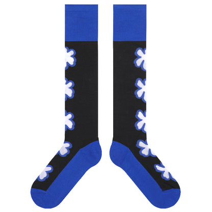TaoLeSi - Decora Kei Sheer Calf Socks sock TaoLeSi Black Base + 5 Transparent Flowers