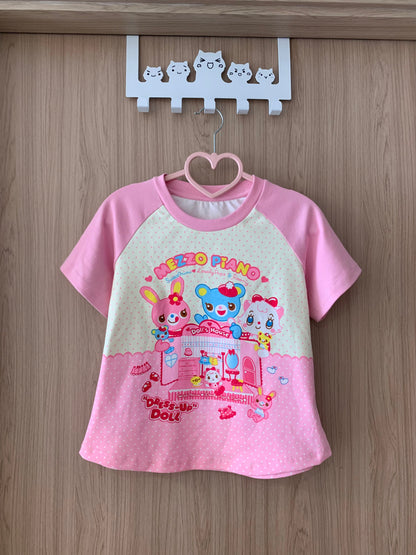 Blurred Bear - Jojifuku Inspired Sweet Cotton Tee & Denim Skirt Set set Blurred Bear T-shirt S