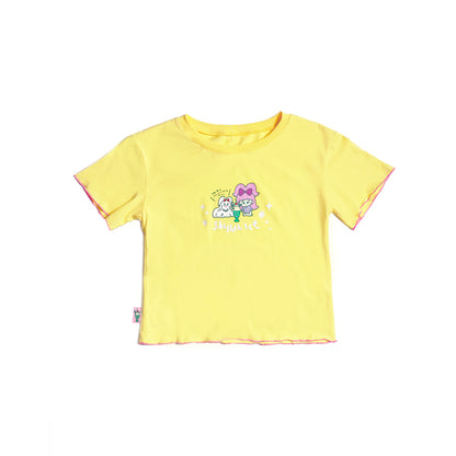 shishihshop Ice Cream T-Shirt | Soda Colorblock Tee | Harajuku Y2K Cotton T-Shirt shirt shishihshop Light Yellow - Short Version