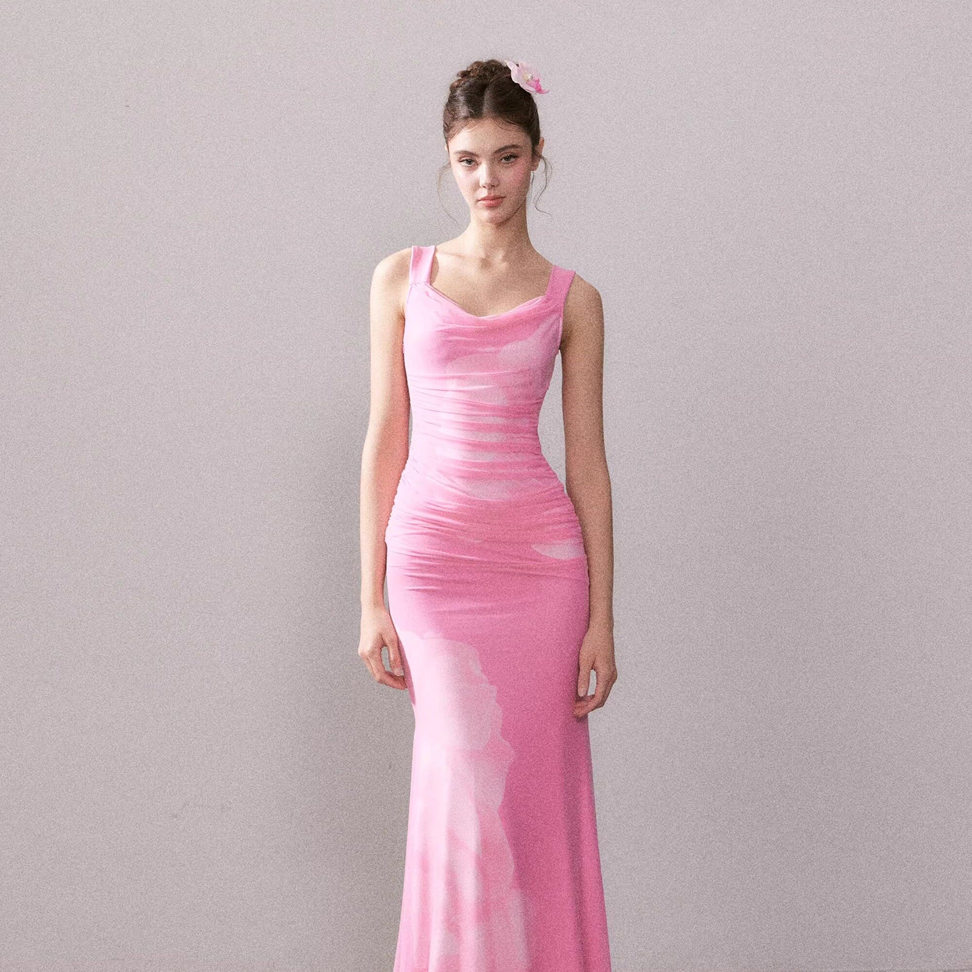 YZZI HE - Cold Rose Mesh Mermaid Dress dress YZZI HE