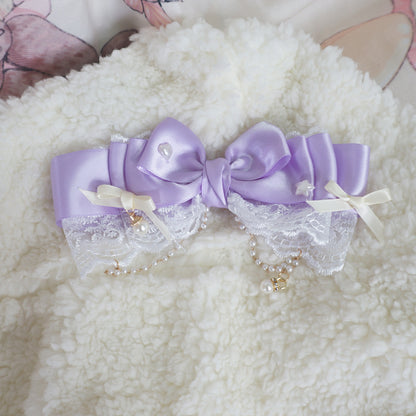 MaoJiang Lace Bow Pearl Hair Clip | Lolita Princess Headwear hair clip maojiang