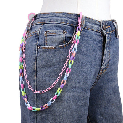 Dopamine Color Star Chain Pants Chain chain really cute Colorful Resin Double-layer Chain