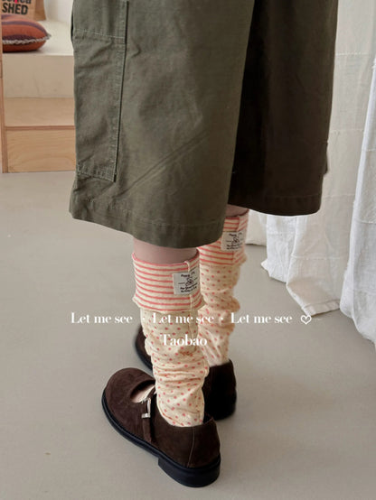 LET ME SEE - Polka Dot & Stripe Slouch Leg Warmers socks let me see Orange