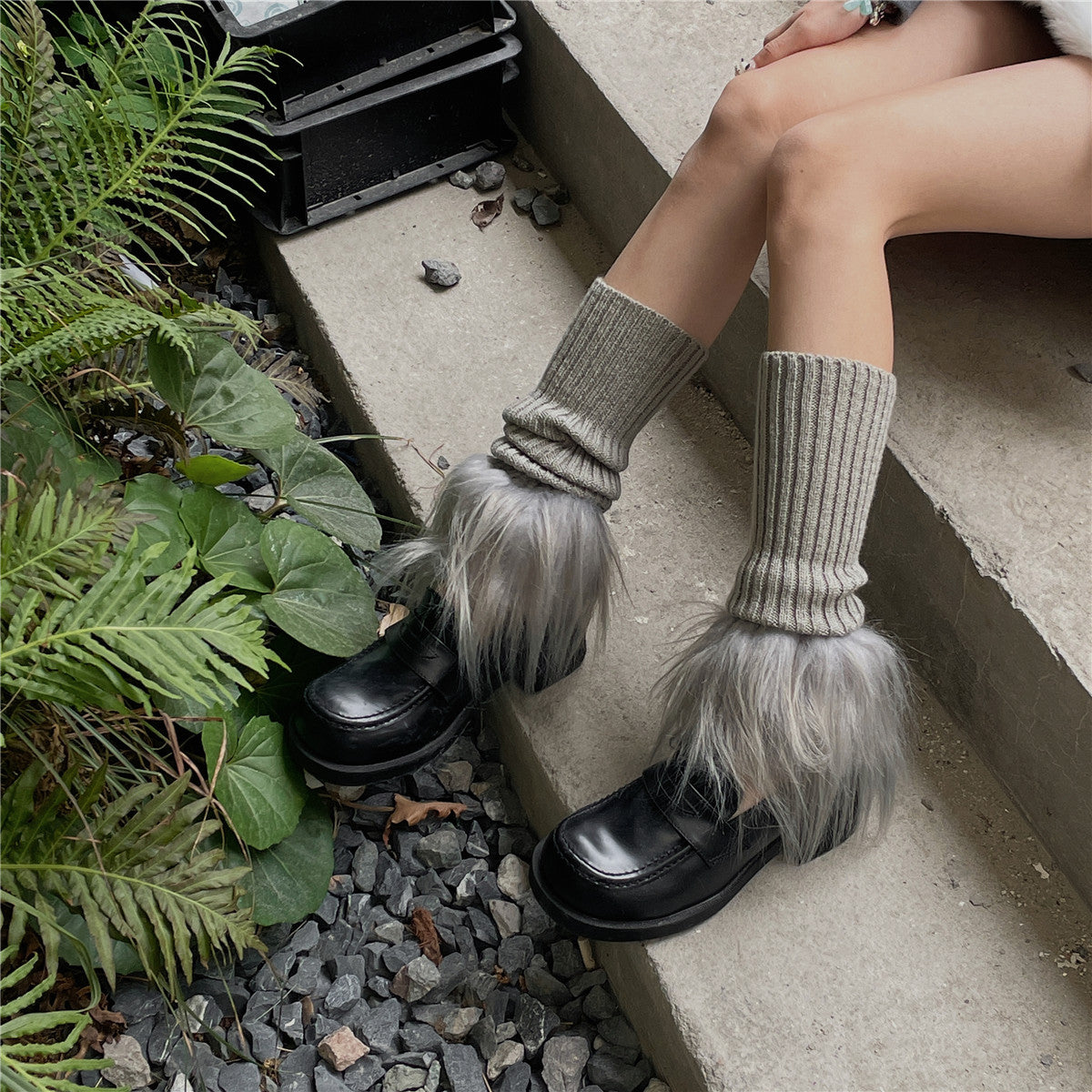 LET ME SEE Cute Leg Warmers | Fuzzy Knit Leg Warmers | Japanese Decora Style Shoe Covers