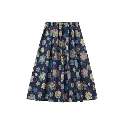 tntntutu - Woven Flower Teddy Illustration Tweed Shirt Jacket Pants Skirt Set set tntntutu Skirt S