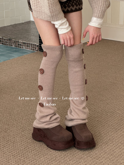 LET ME SEE - Y2K Subculture Knit Overknee Leg Warmers leg warmmers let me see Coffee