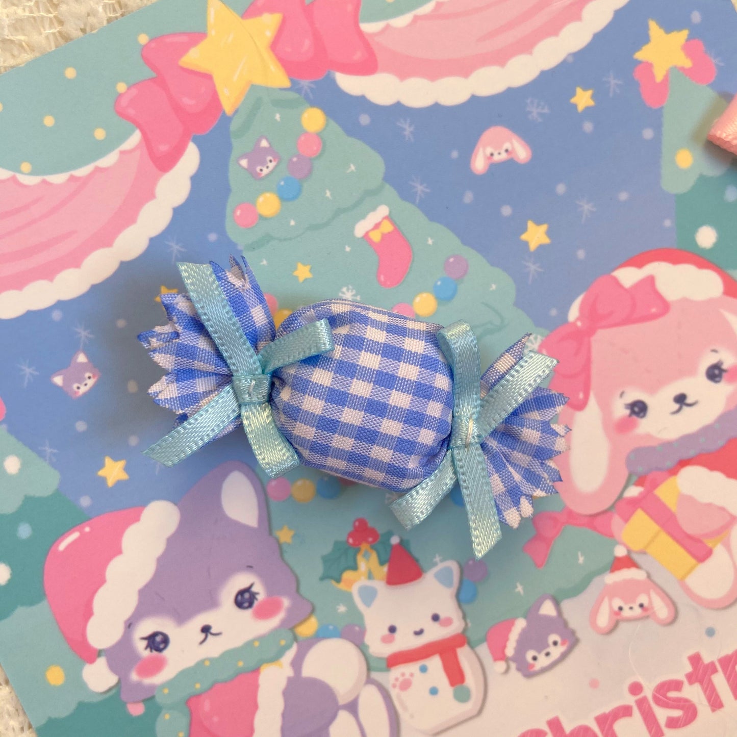 Bear Doll - Decora Kei Candy Hair Clip Brooch hair clip Bear Doll Blue Hair Clip - 1pc
