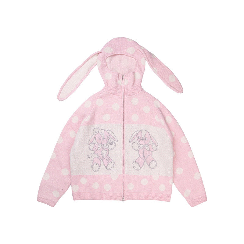 Meugler - Asymmetric Bunny Ear Knit Sweater cardigan Meugler