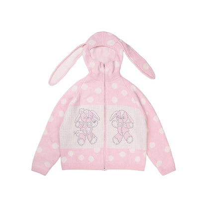 Meugler - Asymmetric Bunny Ear Knit Sweater cardigan Meugler