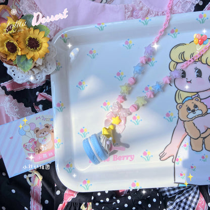 Bear Doll Kawaii Necklace | Macaron Sweet Dessert Necklace necklace Bear Doll Blue