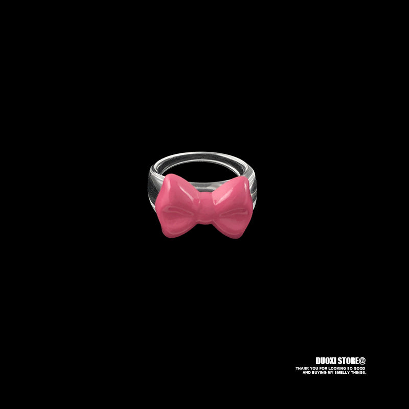 DuoXi - Kawaii Ring HelloKitty Bow Stackable Resin ring DuoXi 3