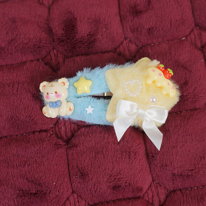 Maojiang Decora Kei Plush Star Clip hair clip maojiang Yellow Star Clip - 1pc