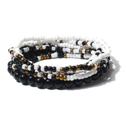 Decora Kei Bracelet – Dopamine Gradient Beaded bracelet fantu Black & White Tone