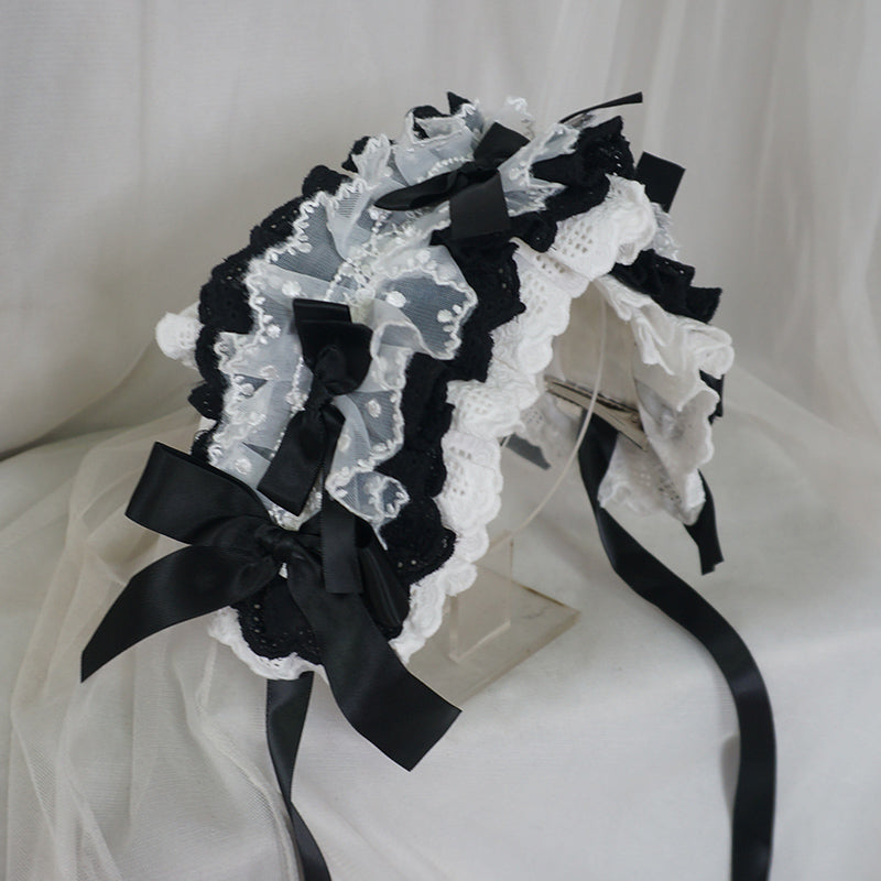 Maojiang - Vintage Kawaii Lace Headband headband maojiang Black