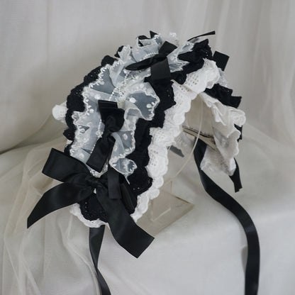Maojiang - Vintage Kawaii Lace Headband headband maojiang Black