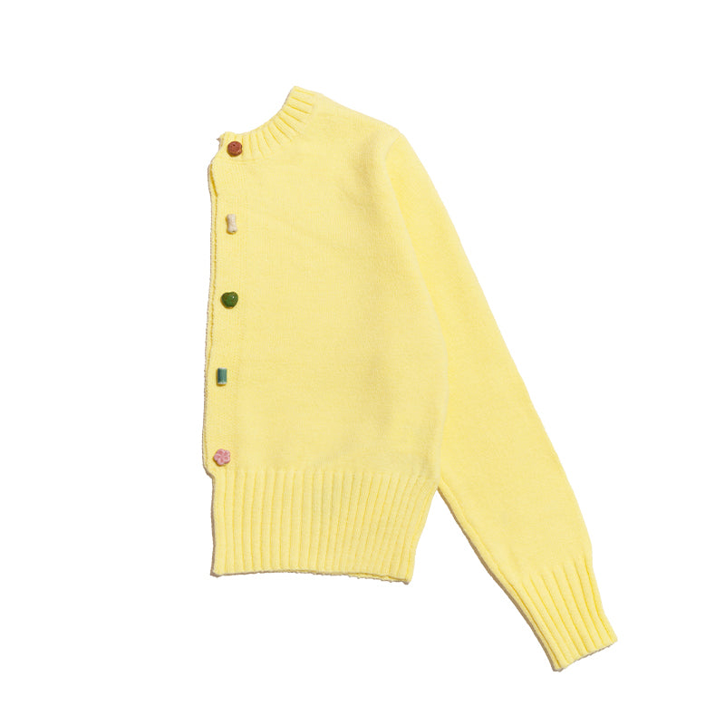 MOF Gift - HalfHalf Patchwork Knit Cardigan Panel cardigan MOF Gift Yellow - Half