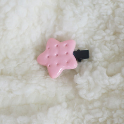 Maojiang Cute Star Cookie Clip | Colorful Decora Hair Clip hair clip maojiang Pink - 1pc