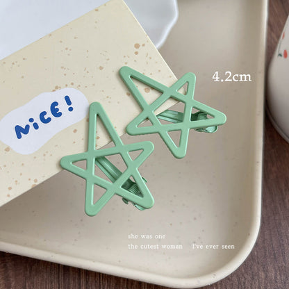 DuoFeiMao - Decora Kei Colorful Star Hair Clip hair clip duofeimao Green - 1 Pair