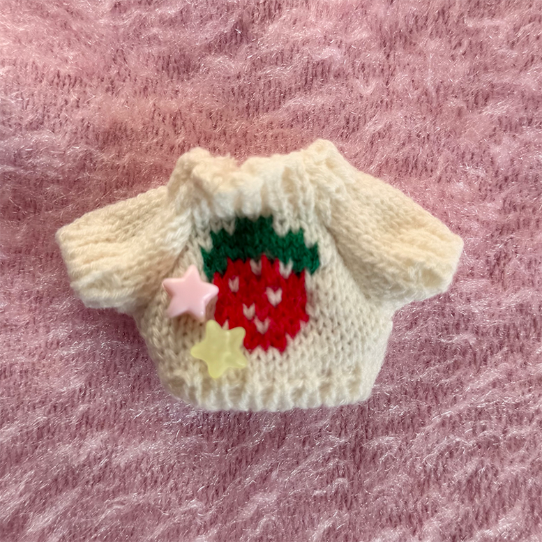 frufru - Kawaii Strawberry Knit Hair Clip hair clip frufru White